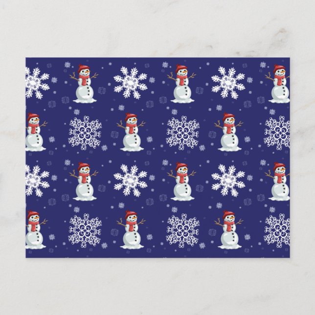 Cartão Postal Homens nevado (Frente)