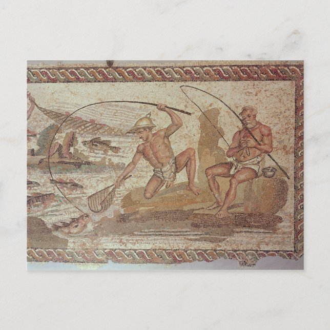 Cartão Postal Homens pescando no Nilo (Frente)