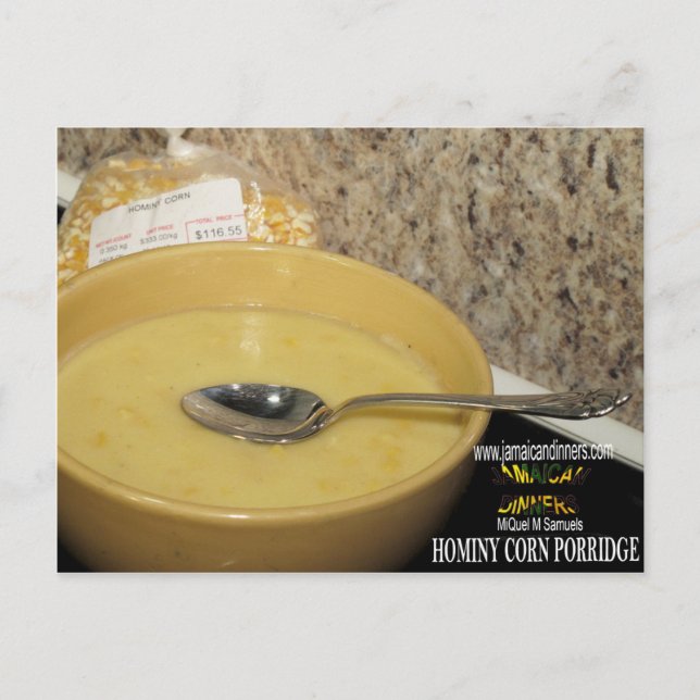 Cartão Postal Hominy Corn Porridge (Frente)