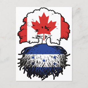 Cartão Postal Honduras Hondurenho Canadense Tree Roots Flag