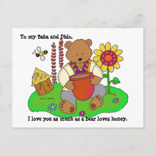 Cartão Postal Honey Bear Ucraniano FolArt