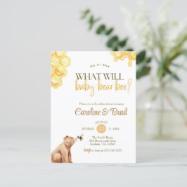 Cartão Postal Honeycomb, o que será o Chá de fraldas do urso beb