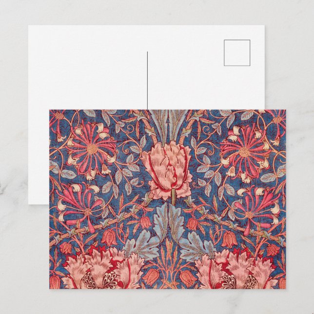 Cartão Postal Honeysuckle, Wallpaper de William Morris (Frente/Verso)