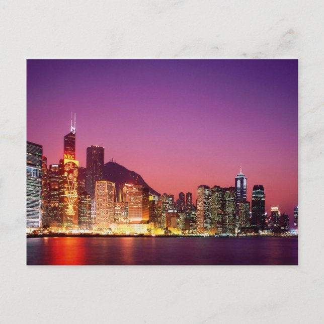 Cartão Postal Hong Kong à Noite (Frente)