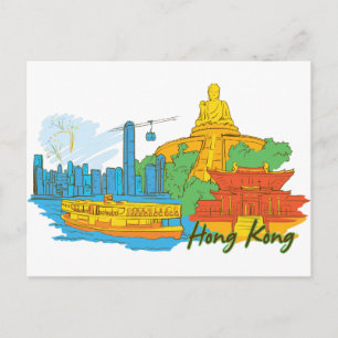Cartão Postal Hong Kong, China Cidade Familiar