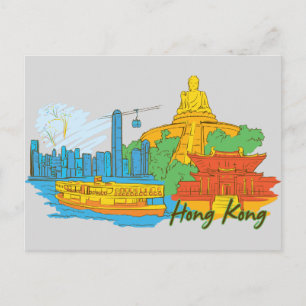 Cartão Postal Hong Kong, China Cidade Familiar