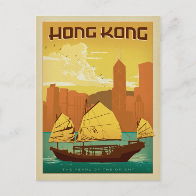 Cartão Postal Hong Kong | Pérola do Oriente (Frente)