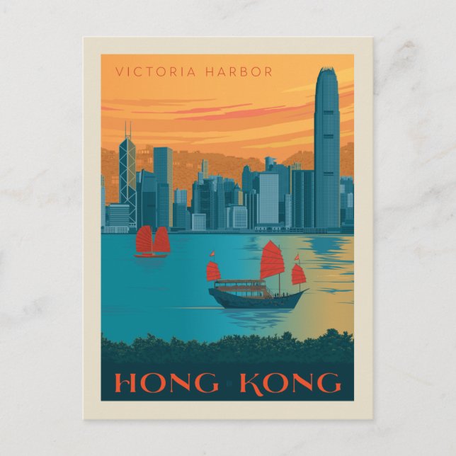 Cartão Postal Hong Kong | Victoria Harbour (Frente)