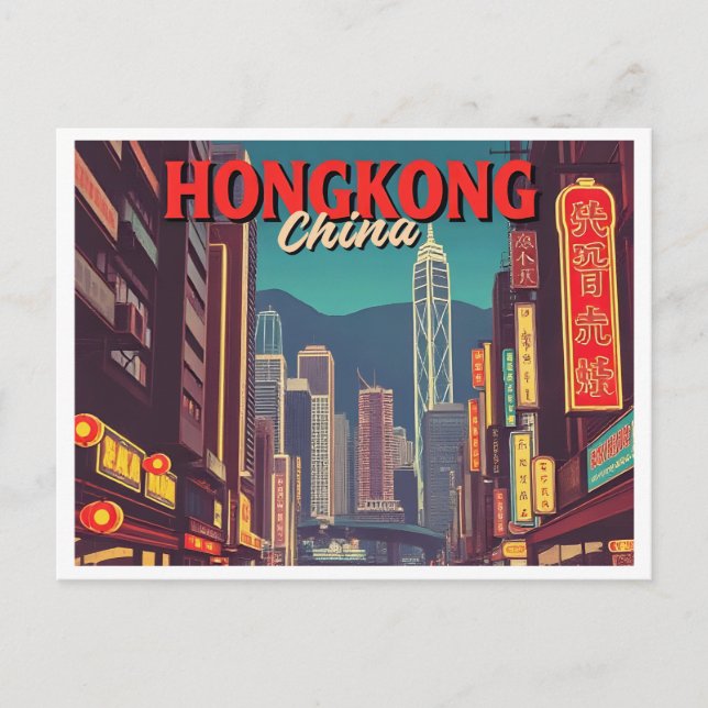 CARTÃO POSTAL HONGKONG CHINA VINTAGE (Frente)