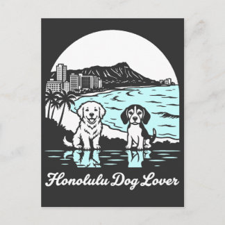 Cartão Postal Honolulu City Hawaii Dog Lover