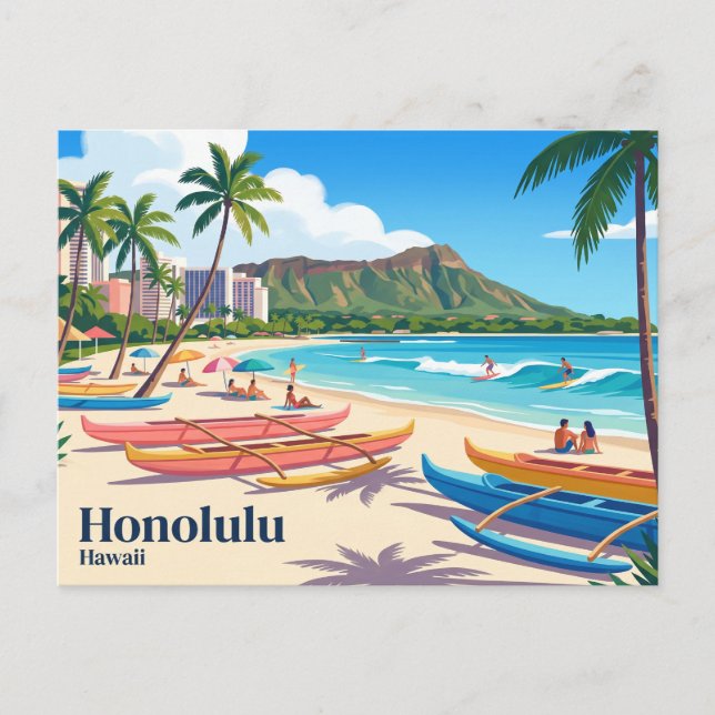 Cartão Postal Honolulu EUA (Frente)