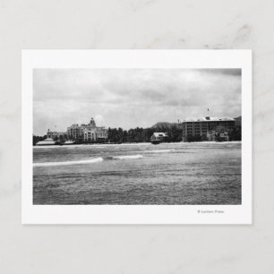 Cartão Postal Honolulu, HA - Vista de Moana & Royal Hawaiian