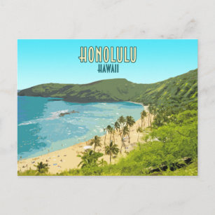 Cartão Postal Honolulu Hanauma Bay Beach Hawaii Vintage