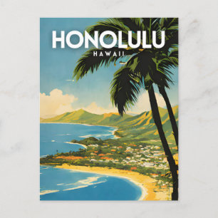 Cartão Postal Honolulu Hawaii Nostalgic Viagem Art