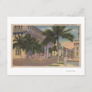 Cartão Postal Honolulu, HIV da Rua Bishop.Honolulu, HI