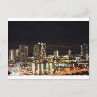 Cartão Postal Honolulu Night Skyline
