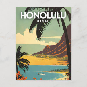 Cartão Postal Honolulu Nostalgic Viagem Art