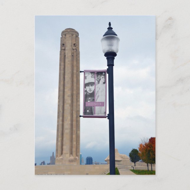 Cartão Postal Honor Banner, Liberty Memorial, Kansas City, MO. (Frente)