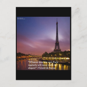 Cartão Postal Honoré de Balzac Sobre Paris França