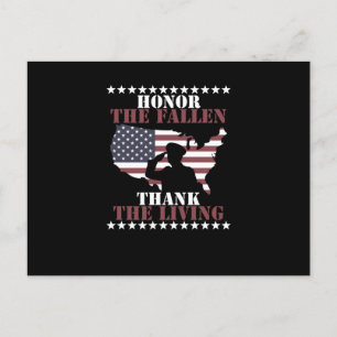 Cartão Postal Honrar os Caídos Agradecer aos Vivos Dia dos Veter