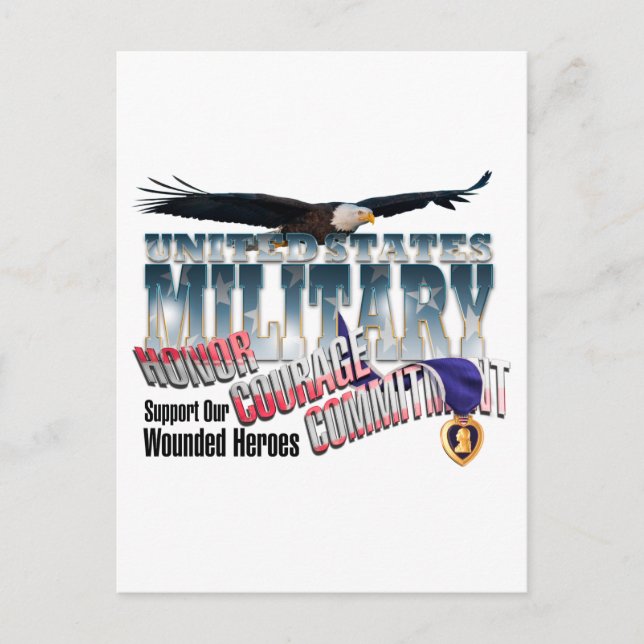 Cartão Postal Honrar os nossos Heróis Militares (Frente)