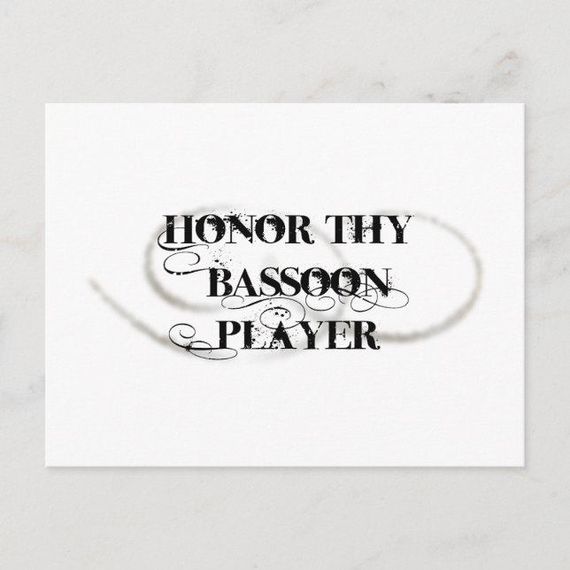 Cartão Postal Honre Thy Bassoon Player (Frente)