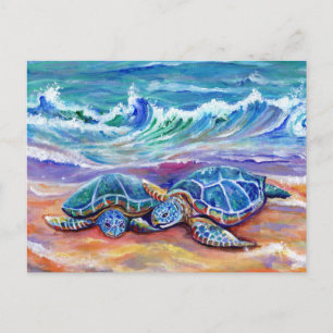 Cartão Postal Honu Hugs and Love no Cartão-Postal Havaiano da Pr