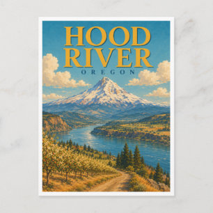 Cartão Postal Hood River Oregon Monte Hood GeoSaga