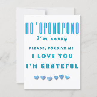 Cartão Postal Ho'oponopono Healing Mantra - Azul Claro Espiritua