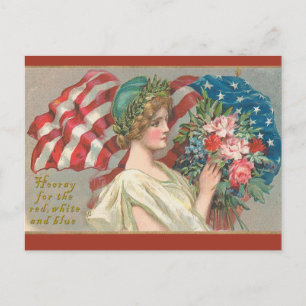 Cartão Postal Hooray for Red White and Blue Cards