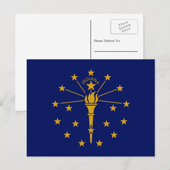 Cartão Postal Hoosier Flag, Flag de Indiana (Frente/Verso)
