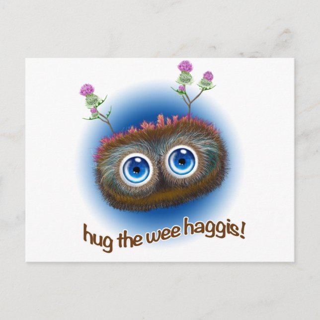 Cartão Postal "Hoots Toots Haggis" escocês (Frente)