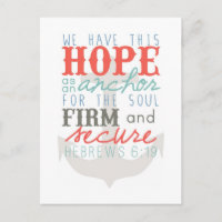 Cartão postal Hope as an Anchor