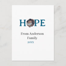 Hope blue holidays bold letter kids photo name yea