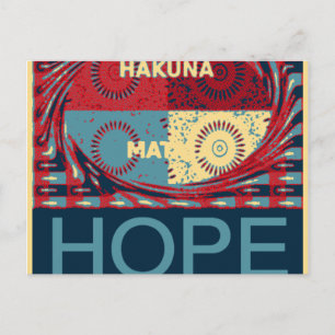 Cartão Postal Hope Hakunamatata Adorável Vetor Edgy Inspiraciona