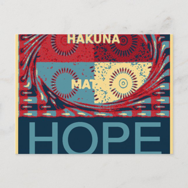 Cartão Postal Hope Hakunamatata Adorável Vetor Edgy Inspiraciona (Frente)