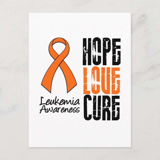 Cartão Postal Hope Love Cure Ribbon (Frente)