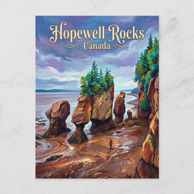 Cartão Postal Hopewell Rocks Canada (Frente)