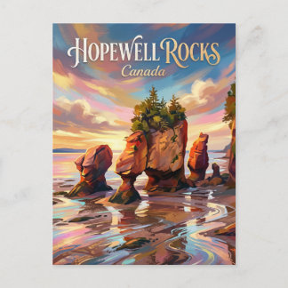 Cartão Postal Hopewell Rocks Canada