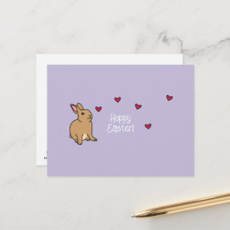 Cartão Postal "Hoppy Easter" Punny Bunny Postcard