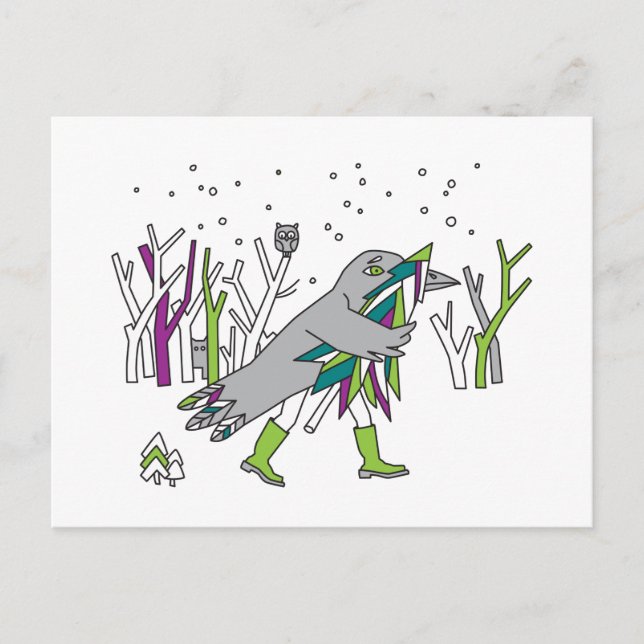 Cartão Postal Hora da neve (Frente)