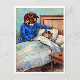 Cartão Postal Hora de dormir de Louis Wain