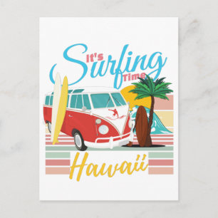 Cartão Postal Hora de surfar no Havaí - Summer Beach Vibes
