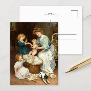Cartão Postal Hora do Banho do Bebê   Arthur John Elsley