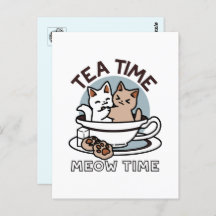 Hora do Tea Meow - Design de Gato e Chá