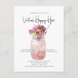 Cartão Postal Hora Feliz da Distância Social do Partido Cocktail