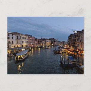 Cartão Postal Hora noturna do Grande Canal, Veneza, Itália