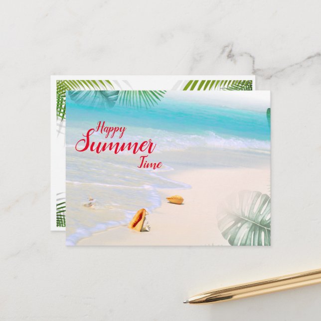Cartão Postal Horário de Verão Feliz do PostCard (Frente/Verso In Situ)