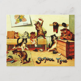 Cartão Postal Horário Escolar Gats Louis Wain