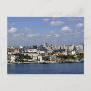 Cartão Postal Horizonte da Cidade de Havana Cuba Edifícios Água
